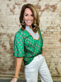 Sadler Stripe Yoke Top