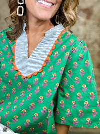 Sadler Stripe Yoke Top