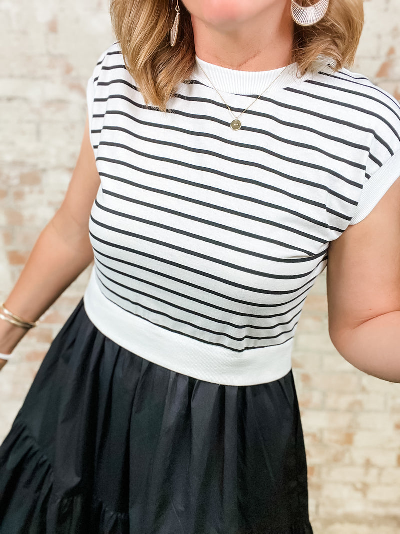 Maribel Half Stripe Midi Dress