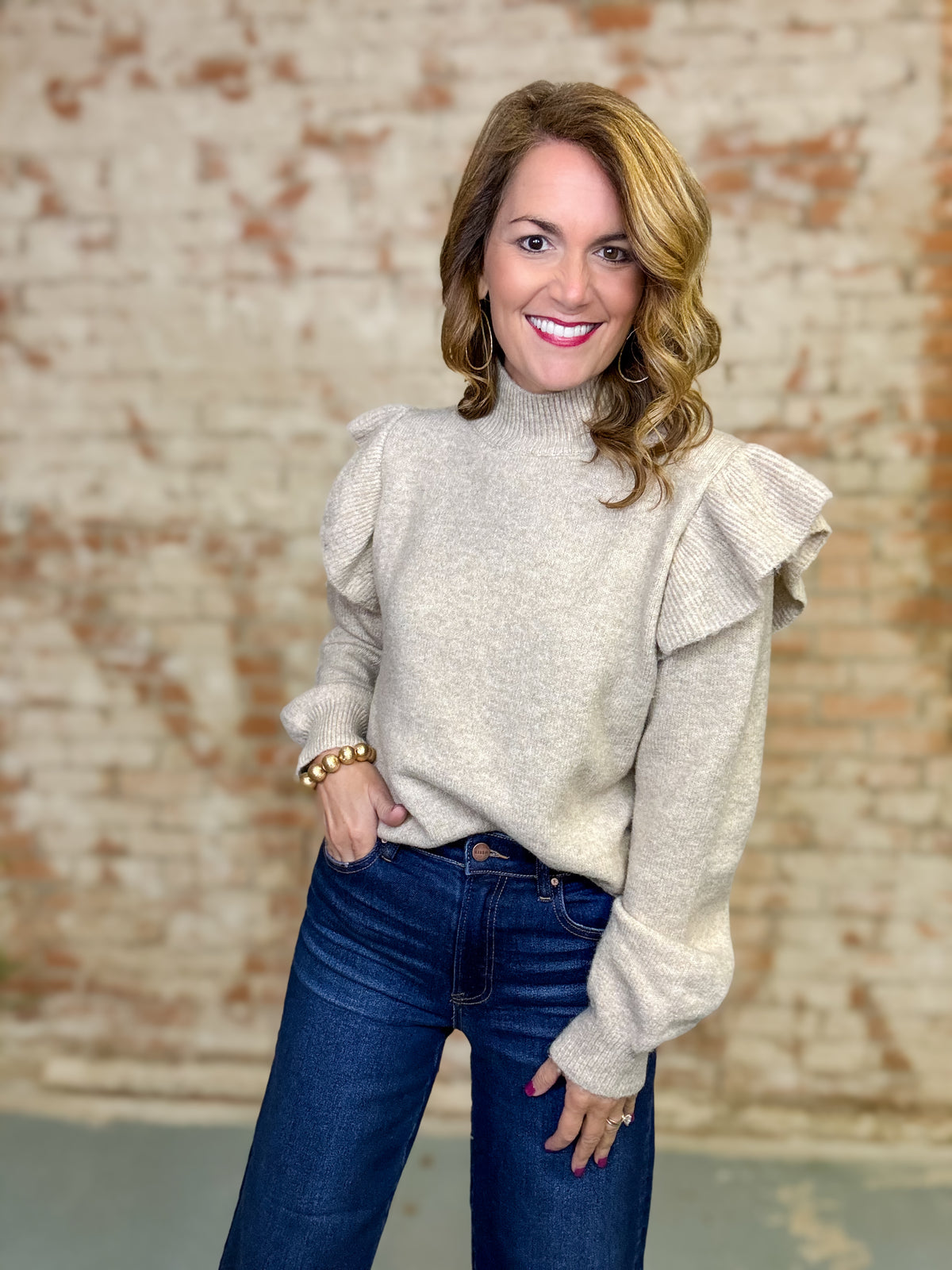 Blakely Ruffle Shoulder Top