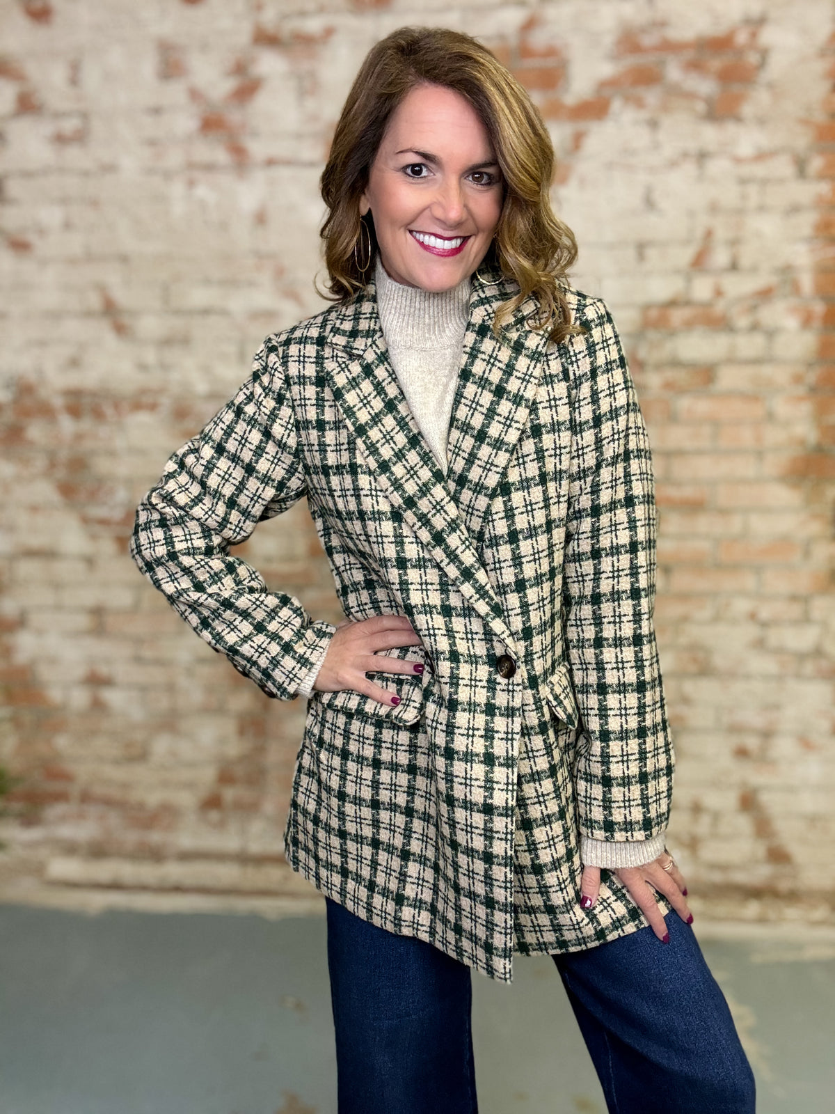 Nicholas Plaid Blazer Coat