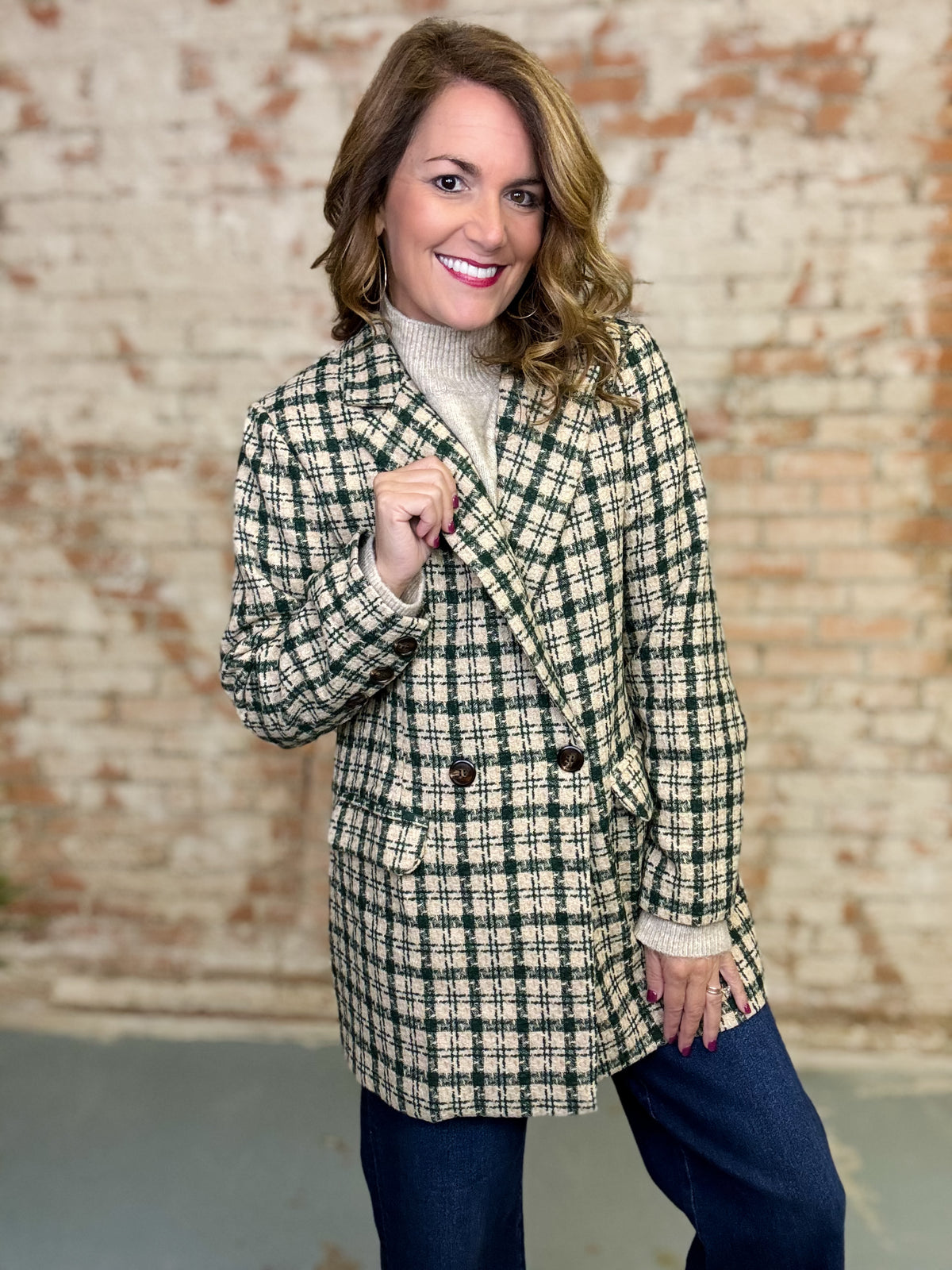 Nicholas Plaid Blazer Coat