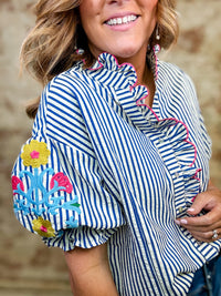 Siena Embroidered Sleeve Top