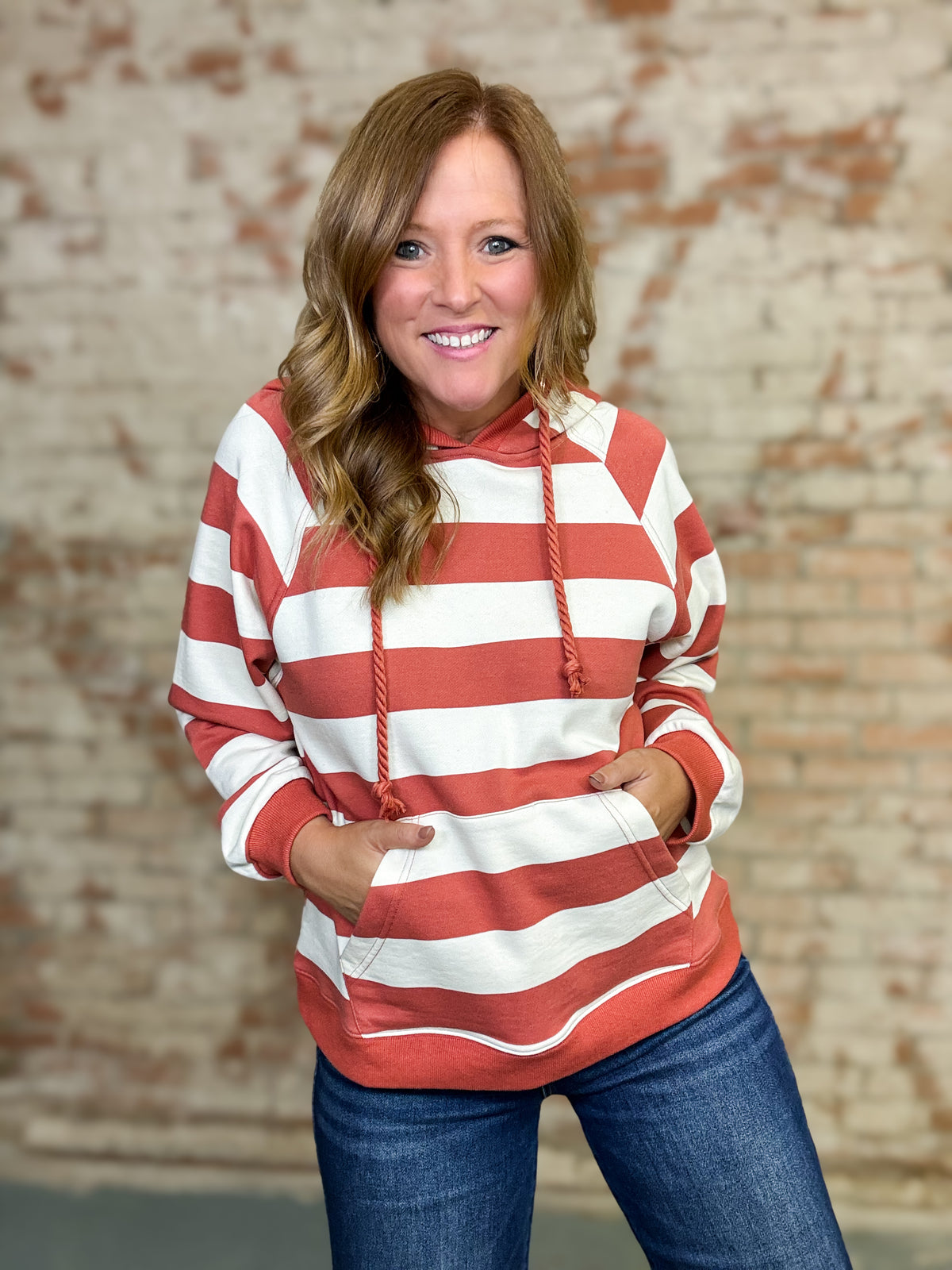 Clarence Stripe Hoodie Top