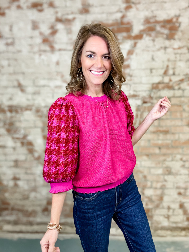 Meribelle Hounstooth Top