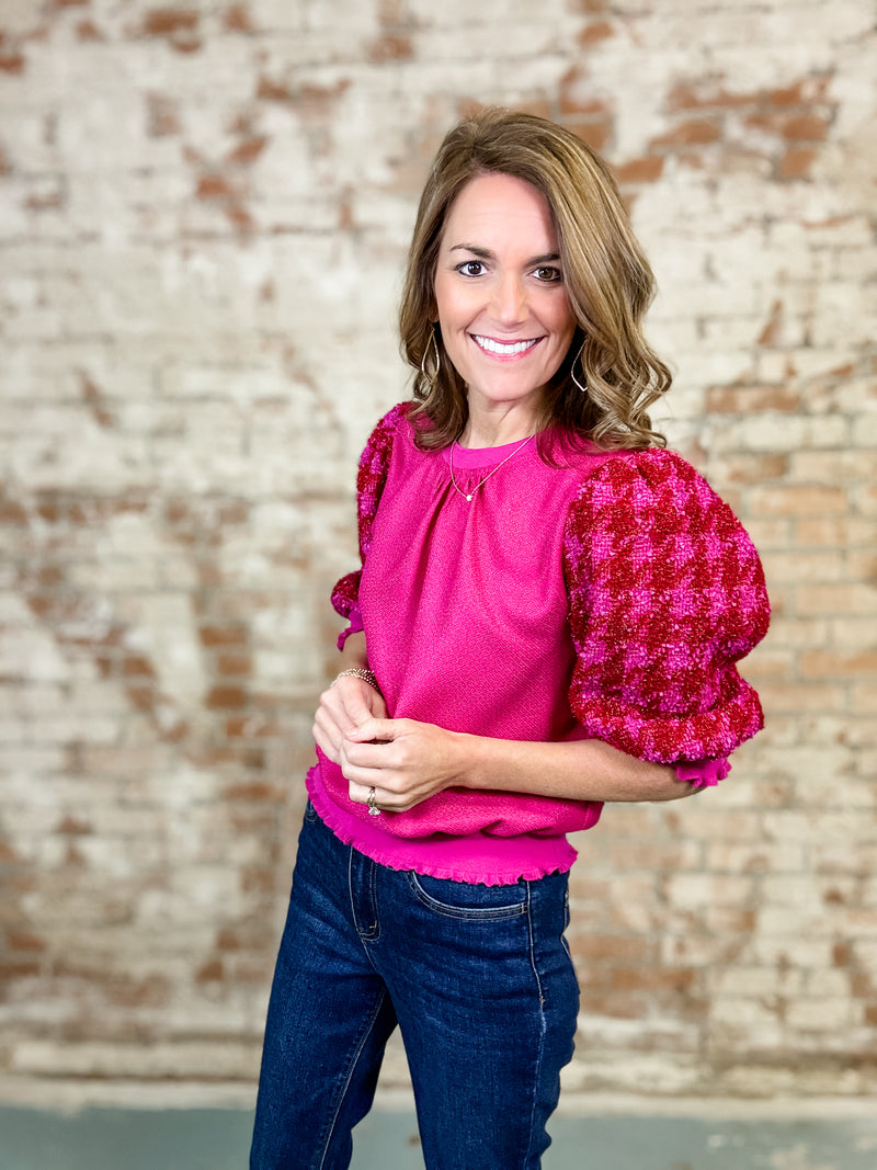 Meribelle Hounstooth Top