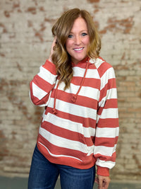 Clarence Stripe Hoodie Top