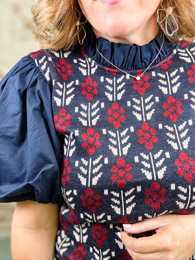 THML Tannie Puff Sleeve Top