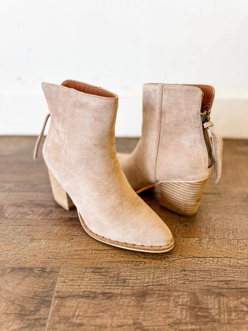 Wesley Suede Stacked Bootie