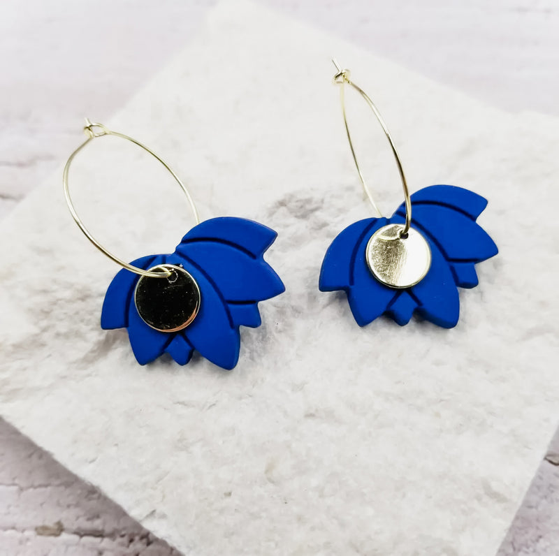 Misty Blue Floral Earrings