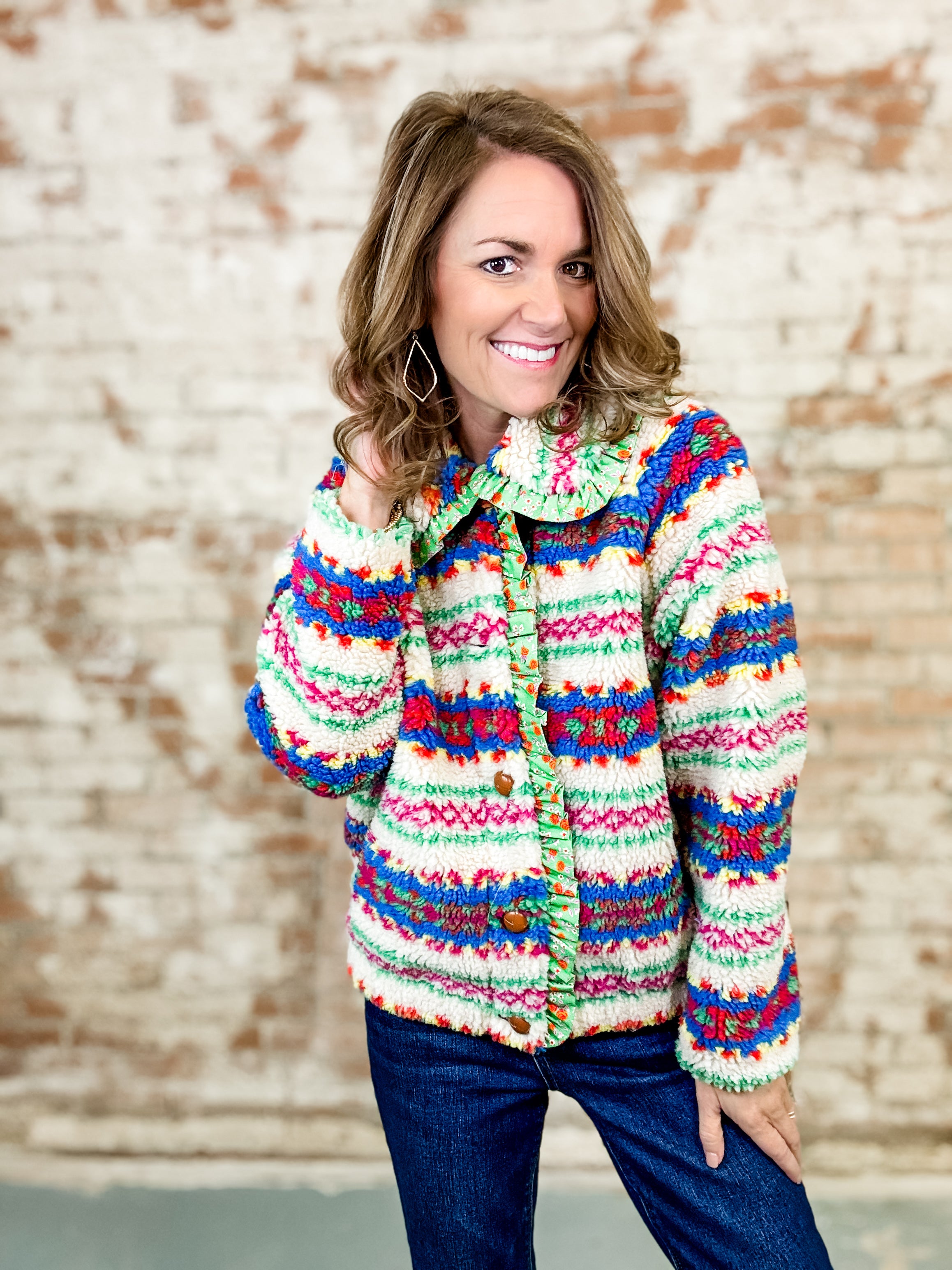 Ivy Jane Fair Isle Sherpa Jacket