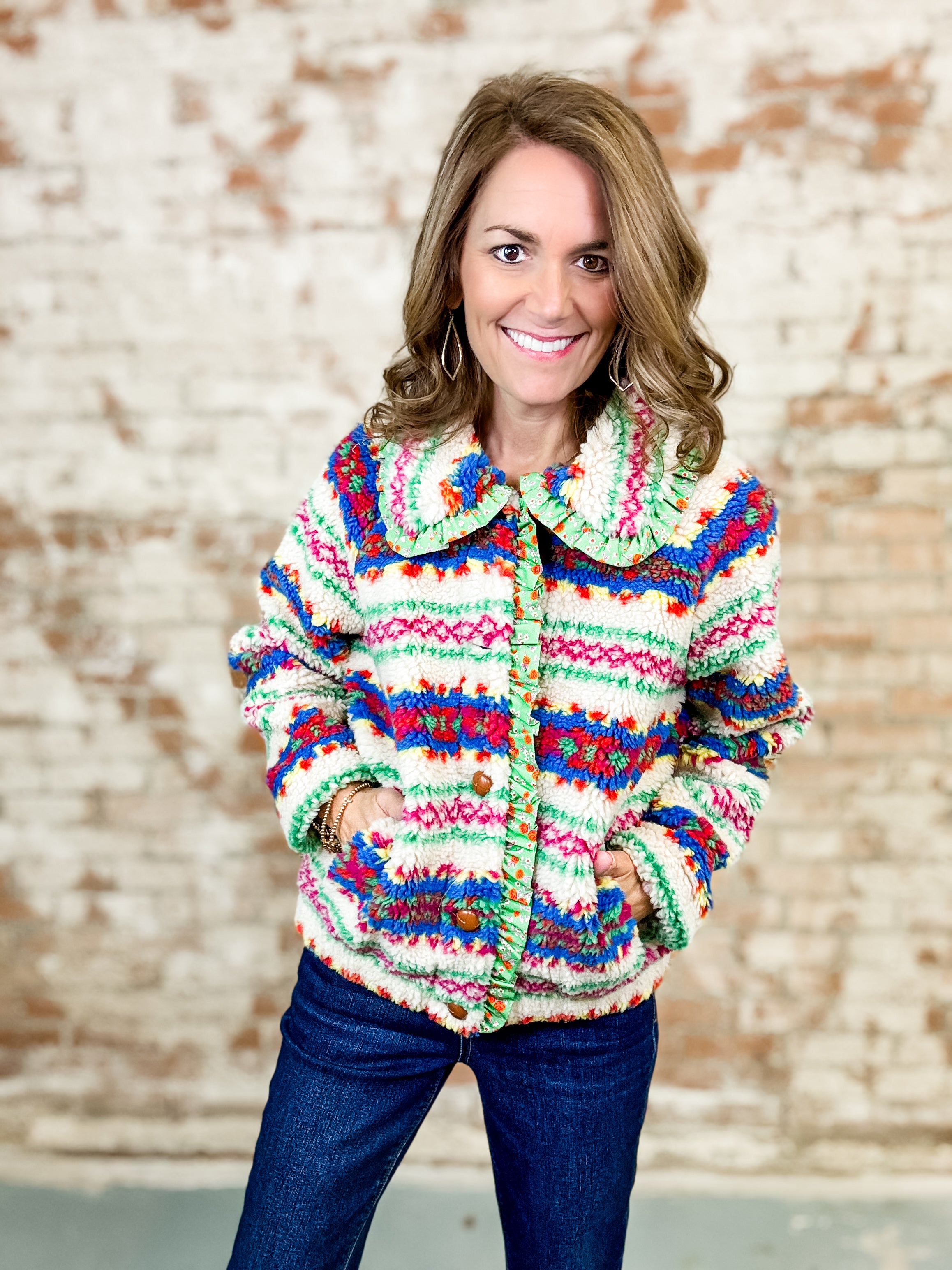 Ivy Jane Fair Isle Sherpa Jacket