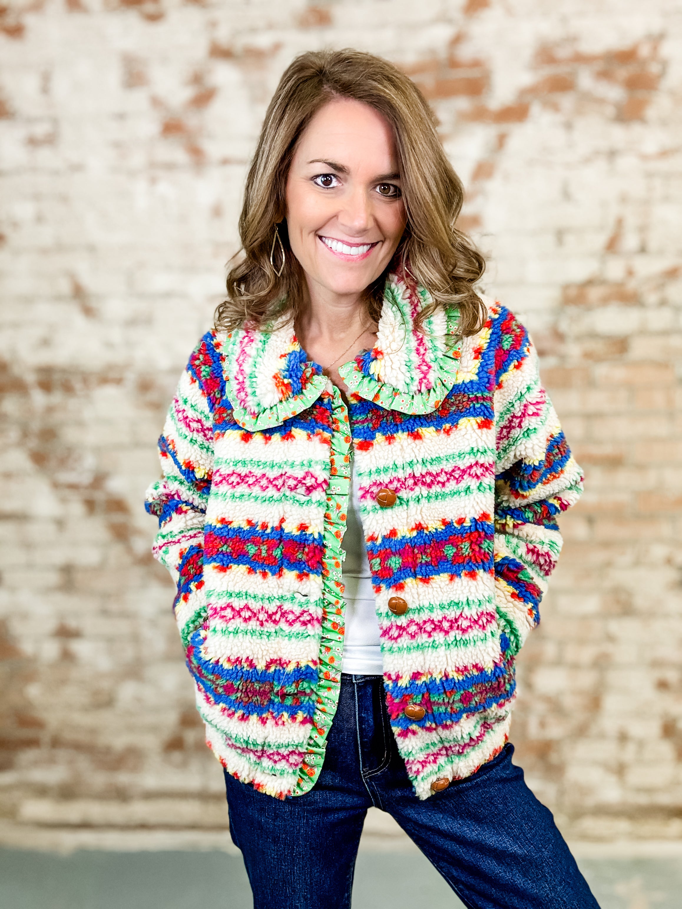 Ivy Jane Fair Isle Sherpa Jacket