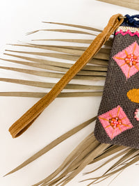 Jeffy Embroidered Wristlet