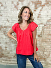 Guinn Linen Blend V-Neck Top