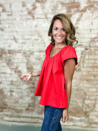 Guinn Linen Blend V-Neck Top