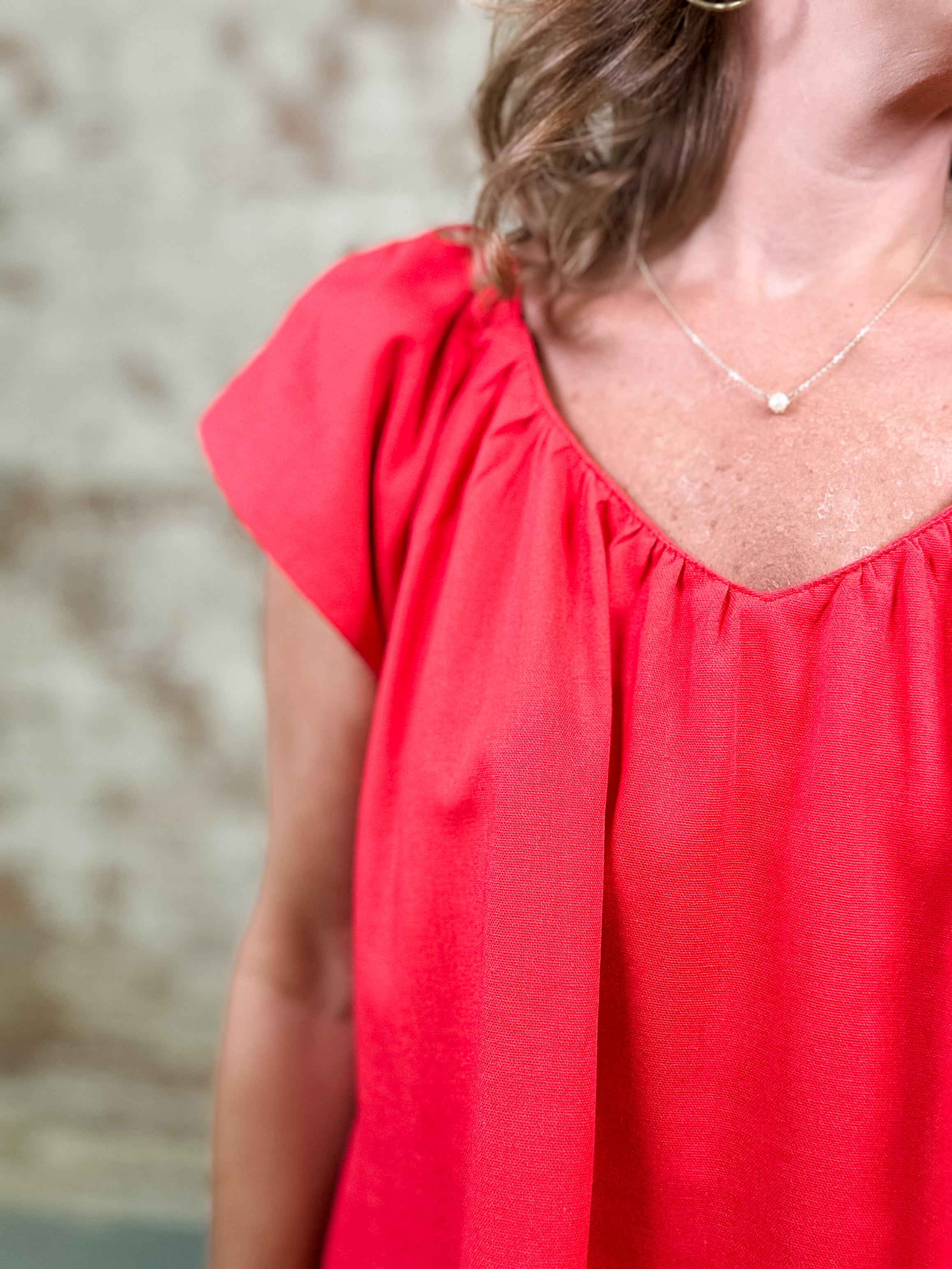 Guinn Linen Blend V-Neck Top