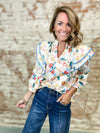 Elena Floral Ruffle Top