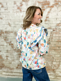 Elena Floral Ruffle Top