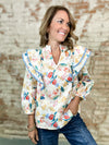 Elena Floral Ruffle Top