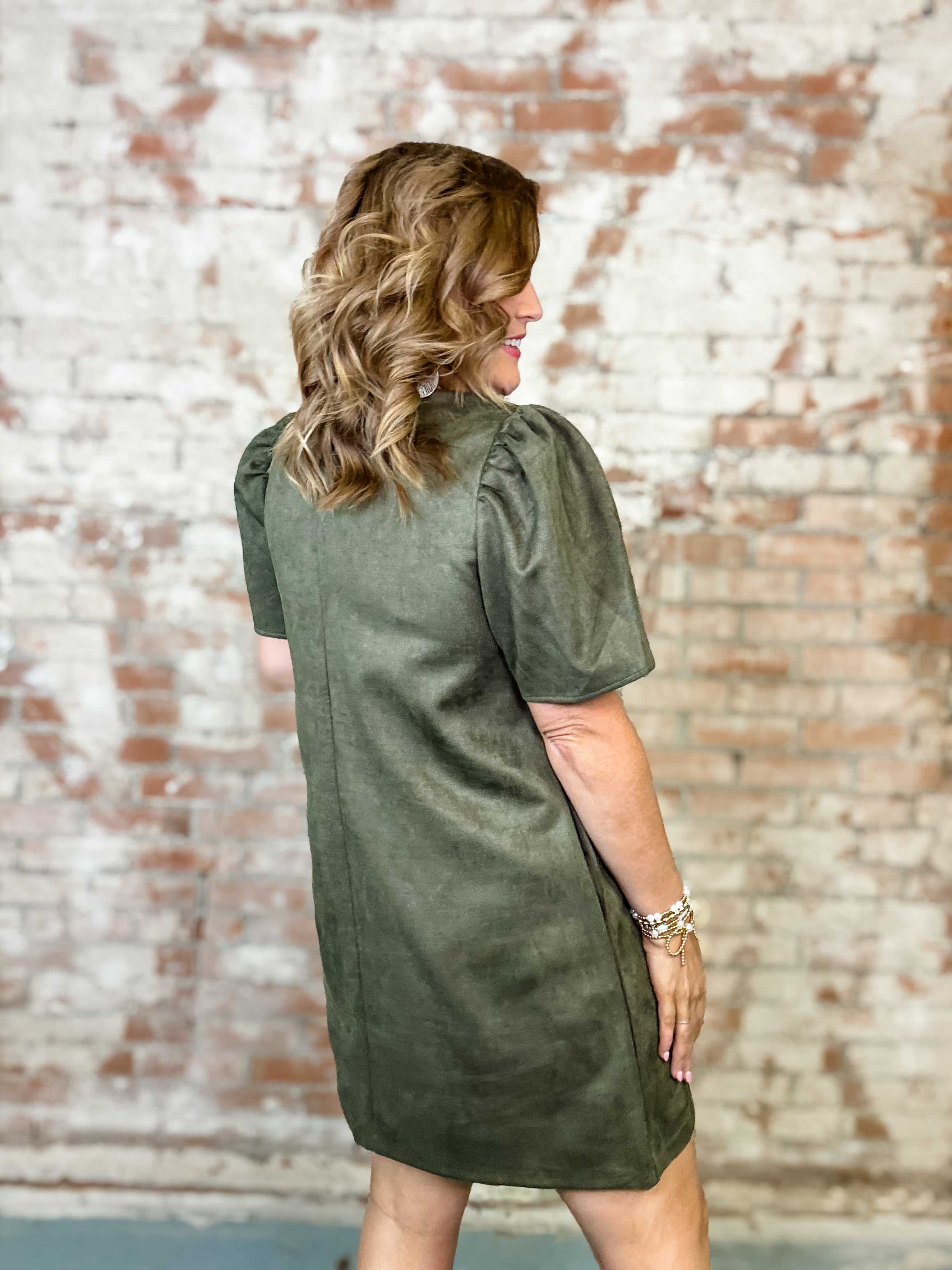 THML Aurelia Suede Dress