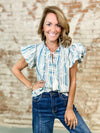Krysten Embroidered Stripe Top