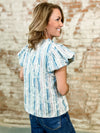 Krysten Embroidered Stripe Top