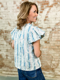 Krysten Embroidered Stripe Top
