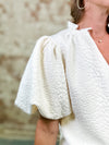 THML Sheila Textured Puff Sleeve Top
