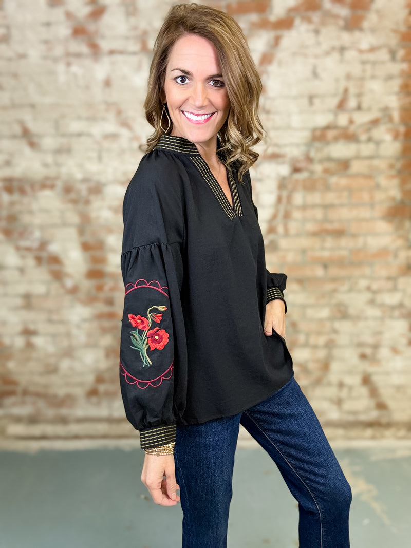 Mindee Embroidery Top