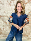 THML Trinity Embroired Sleeve Top