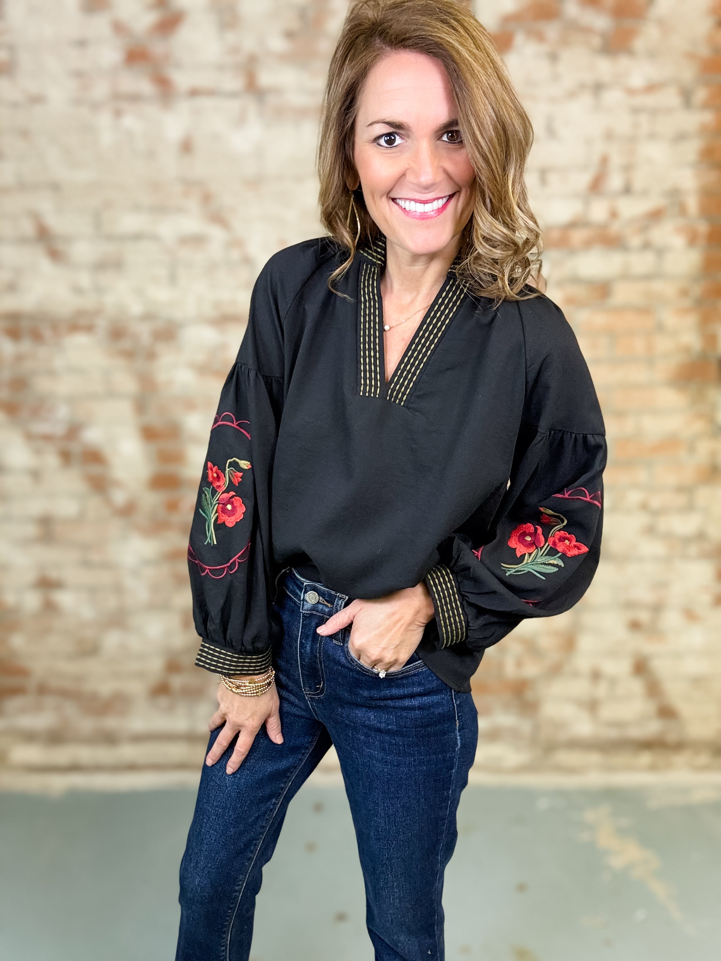 Mindee Embroidery Top