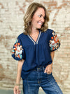 THML Trinity Embroired Sleeve Top