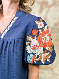 THML Trinity Embroired Sleeve Top
