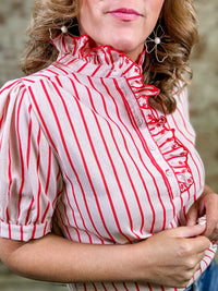 Athena Ruffled Collar Top