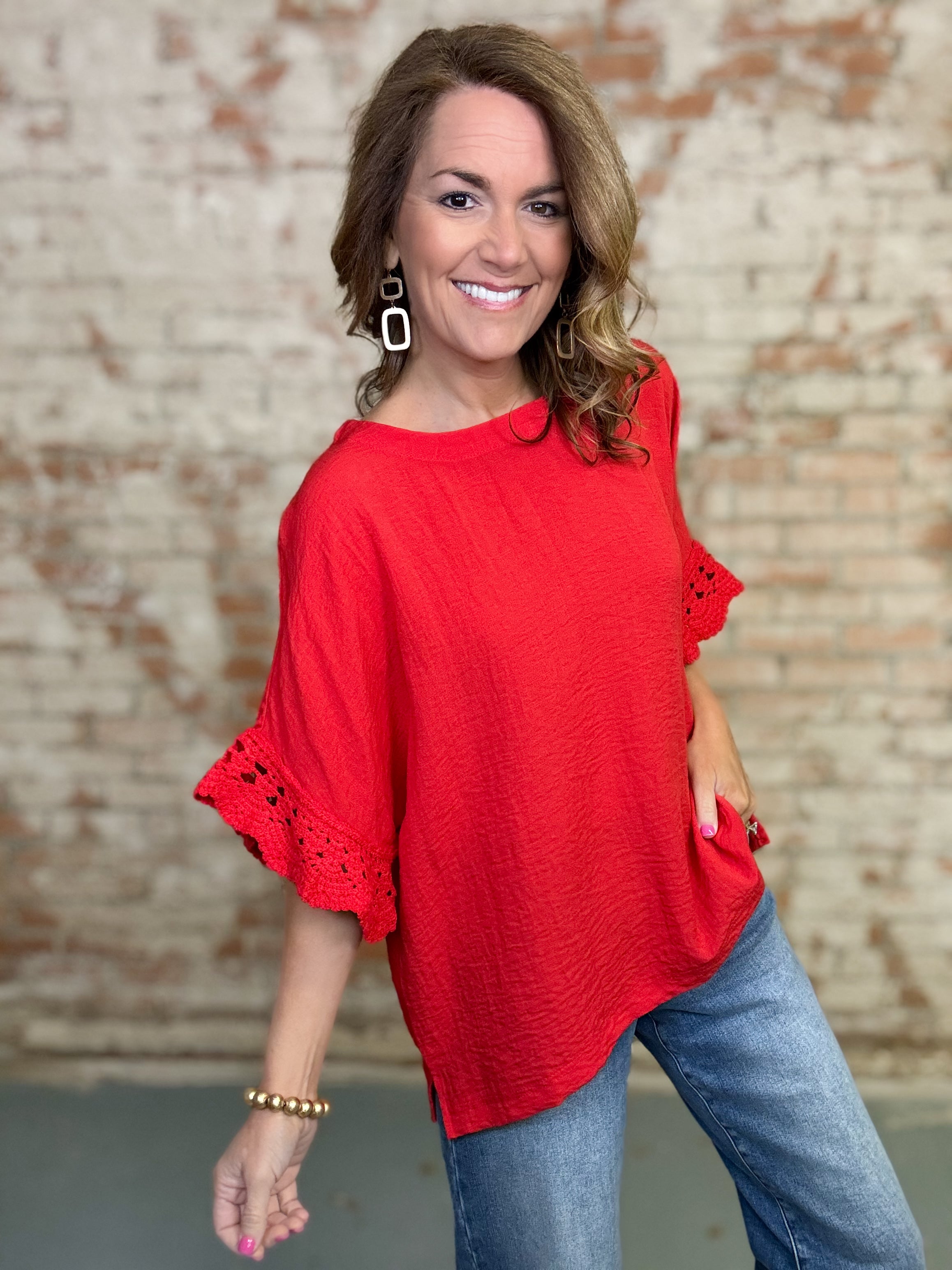 Saul Crochet Sleeve Top