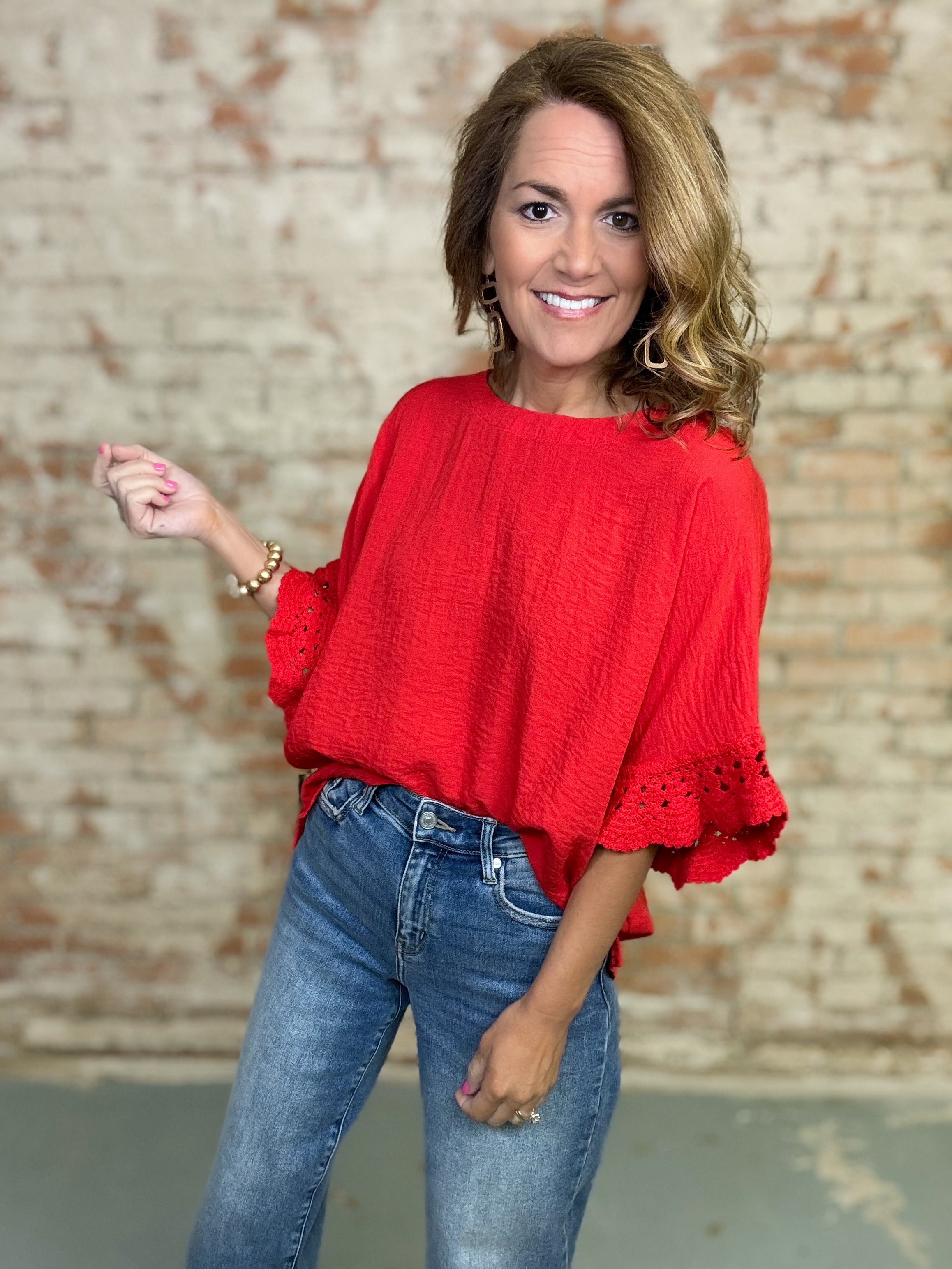 Saul Crochet Sleeve Top