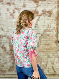 Elory Contrast Floral Top