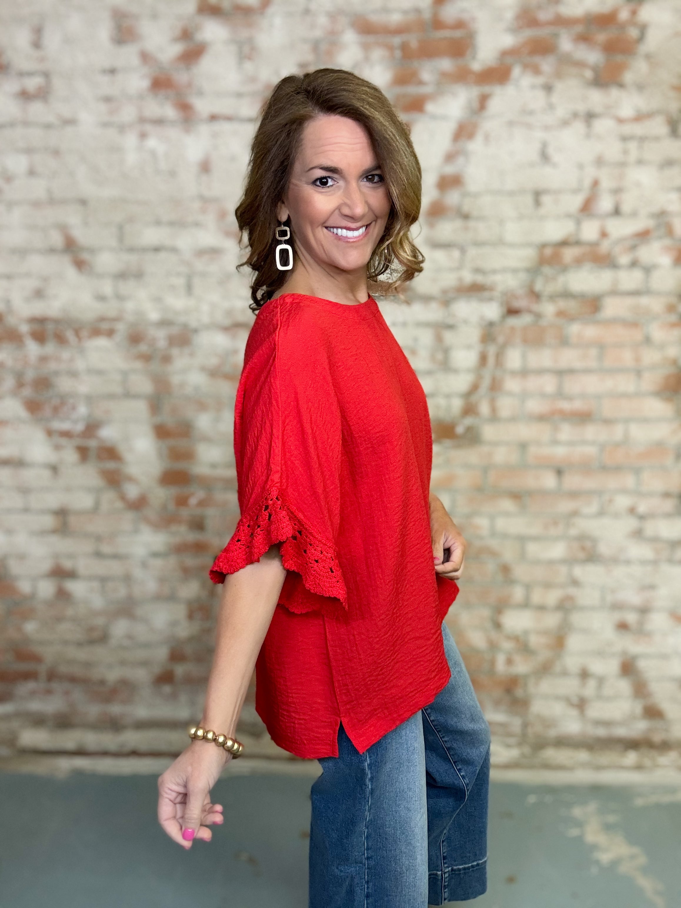 Saul Crochet Sleeve Top