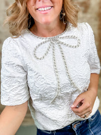 Bristol Rhinestone Bow Top