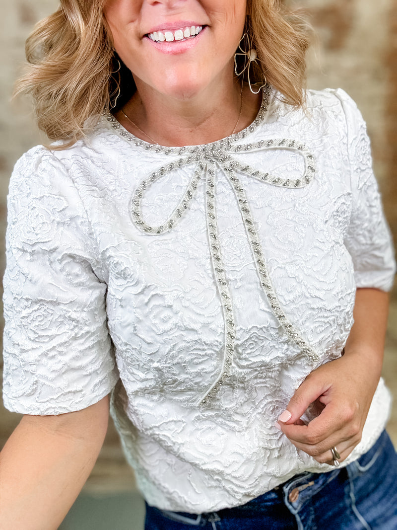 Bristol Rhinestone Bow Top