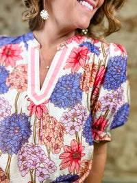 Aster Floral Puff Sleeve Top