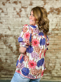 Aster Floral Puff Sleeve Top