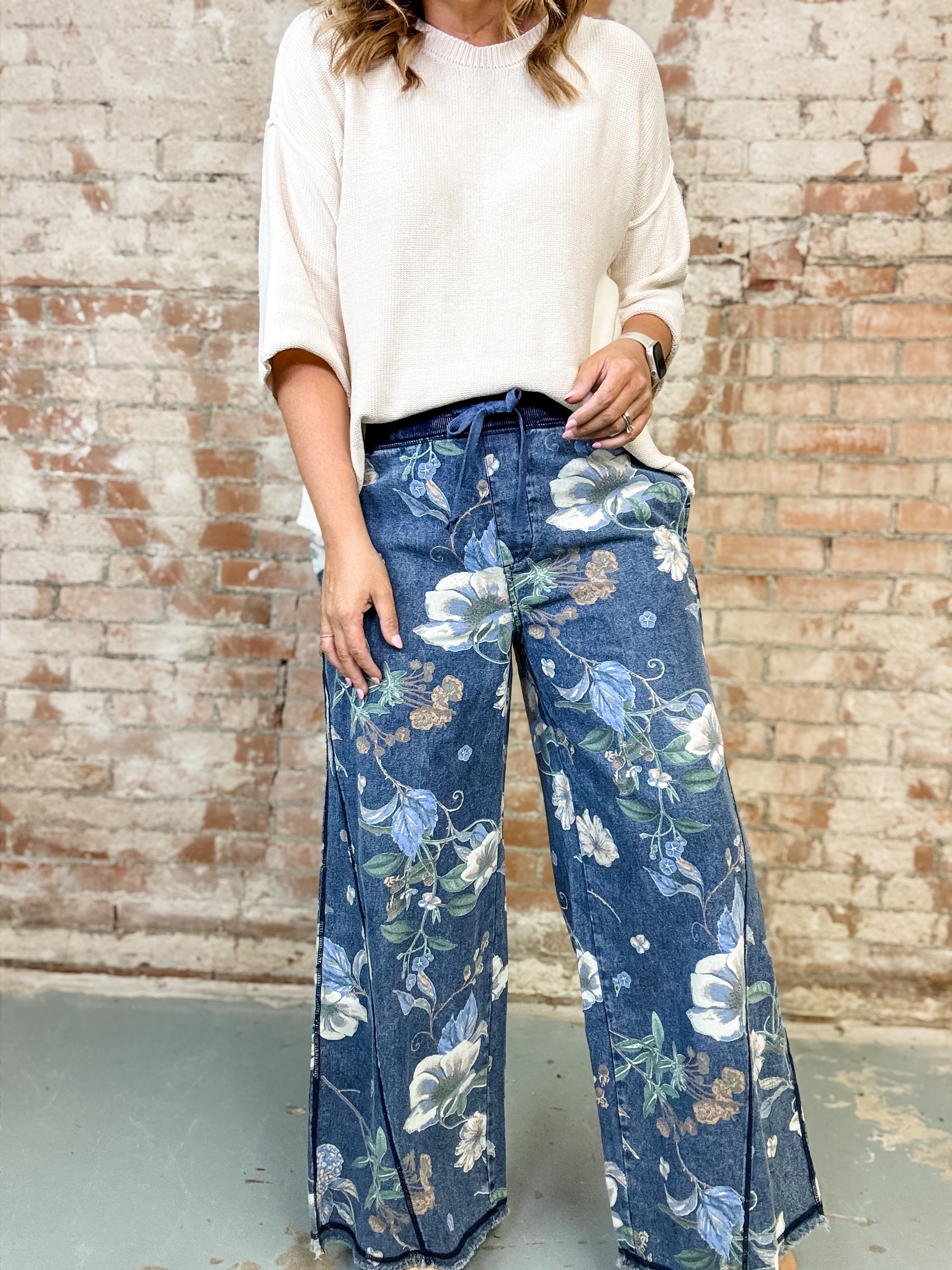 Graham Floral Denim Pants