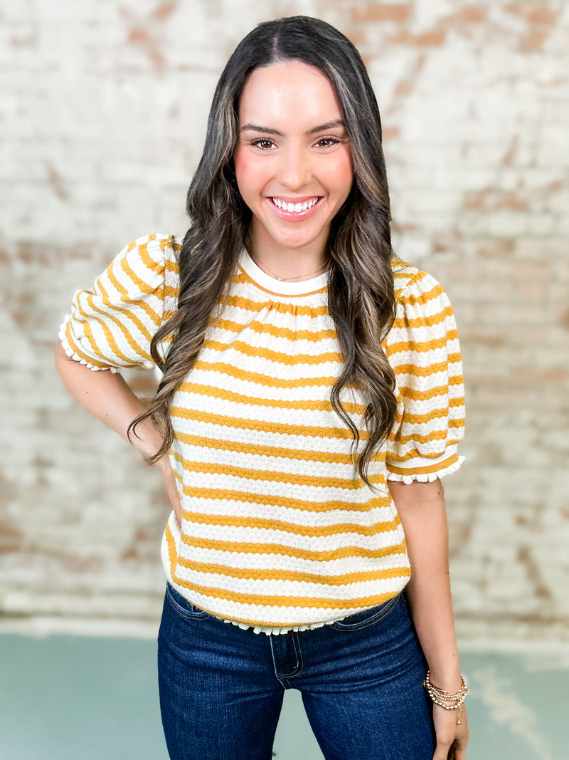 Tamra Stripe Contrast Band Top