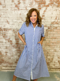 Briley Striped Button Dress