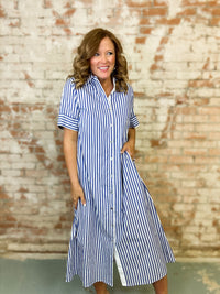 Briley Striped Button Dress