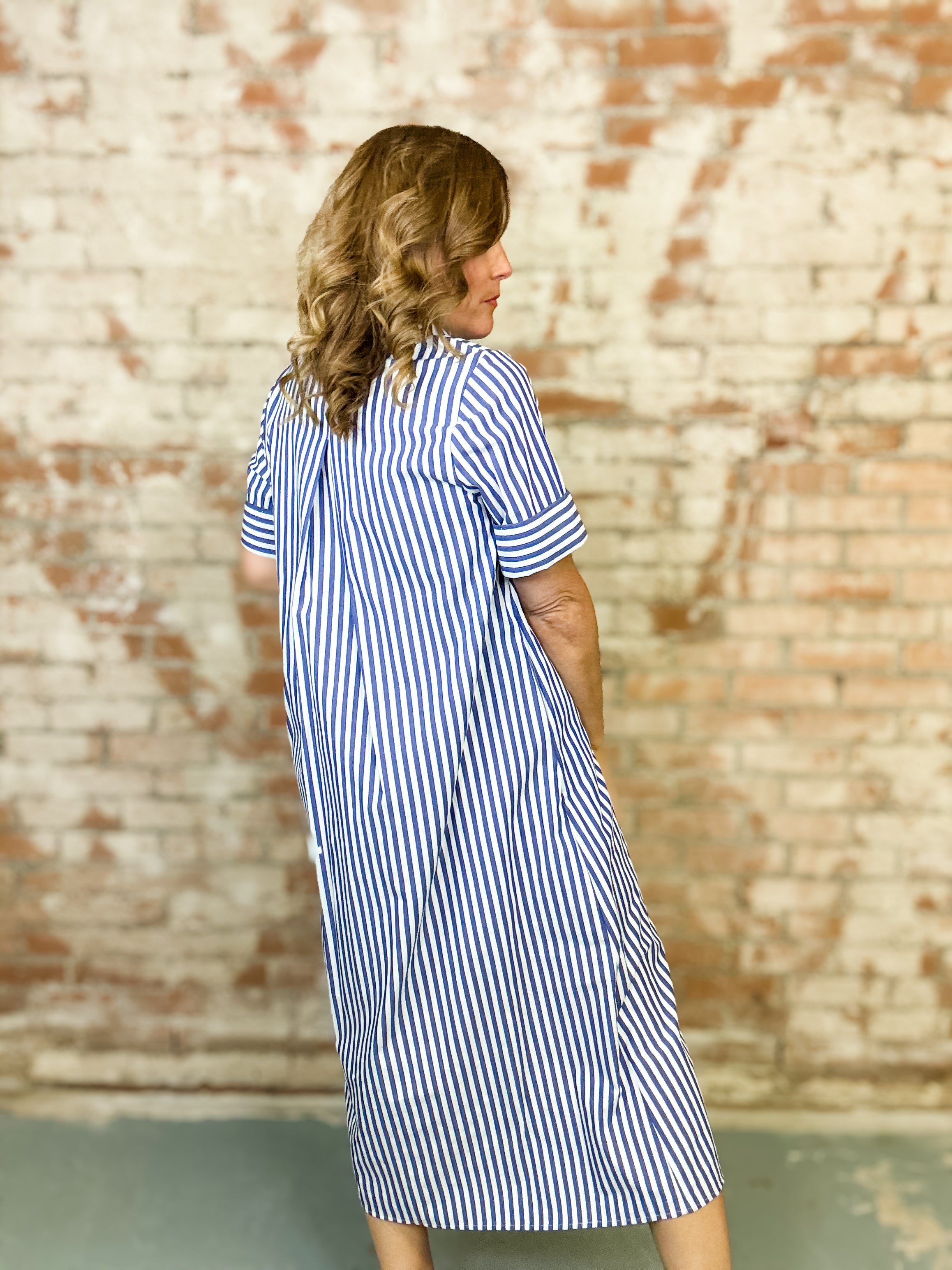 Briley Striped Button Dress