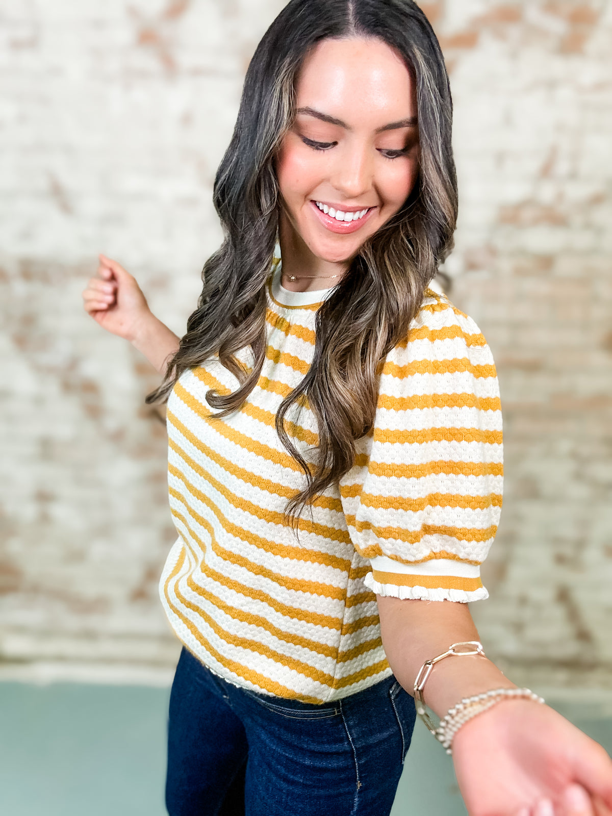 Tamra Stripe Contrast Band Top