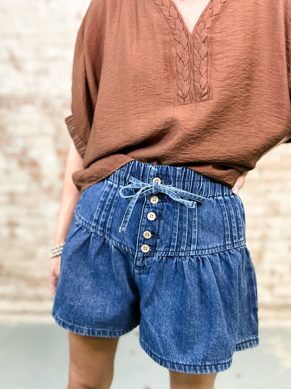 Shayla Flared Denim Shorts